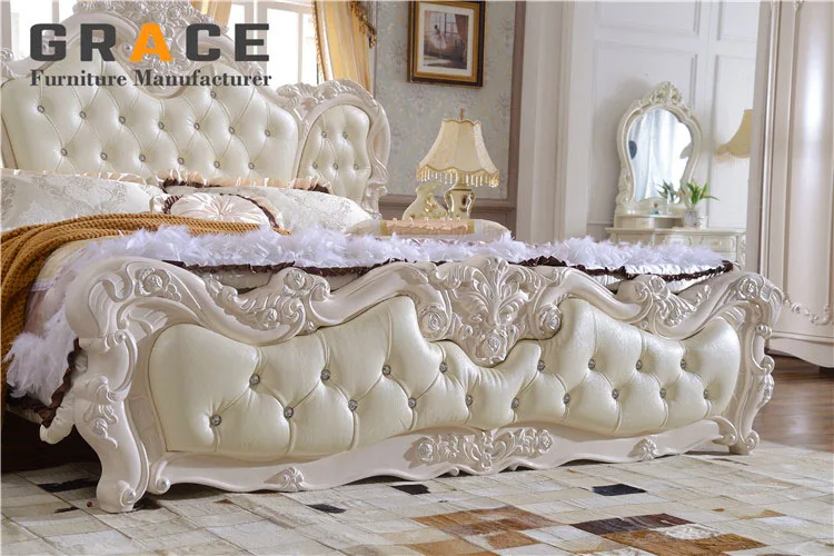 Z912 white vip egyptian bedroom parts furniture set