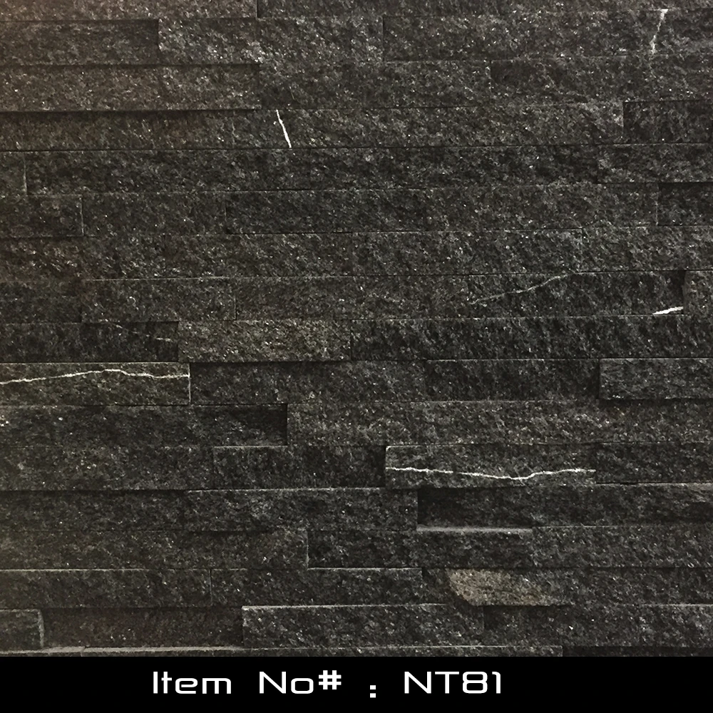 
Hot Selling Chinese Black Quartz Blate Natural Stone Veneer 