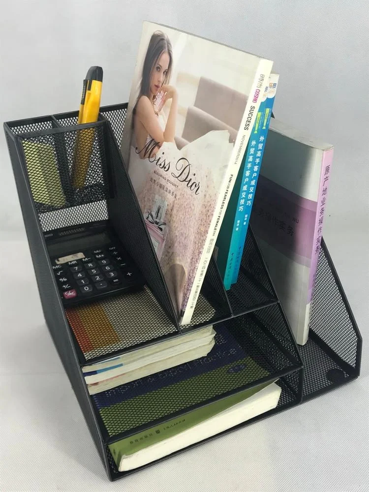 Inno-Crea Office Supplies Metal Mesh Desk File Organizer with Double Tray