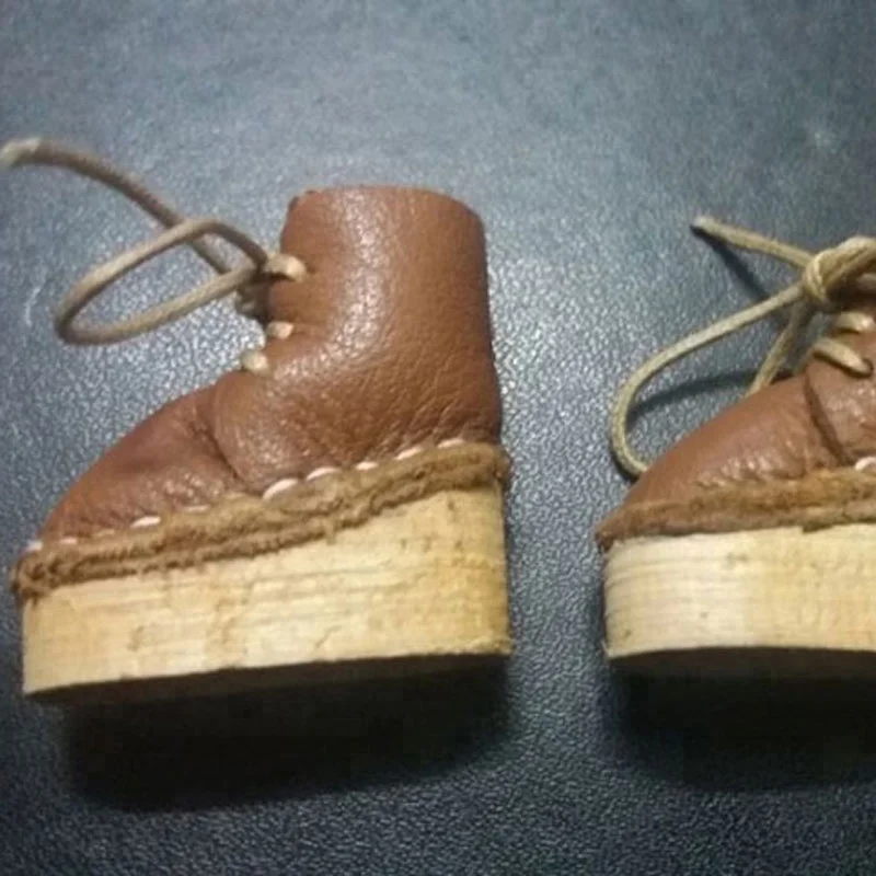 Handmade 100% real leather 3.8cm doll shoes for 12 inch Blythe Mini Size Doll Boots