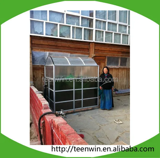 Teenwin solar heating greenhouse biogas plant/digester to organic waste