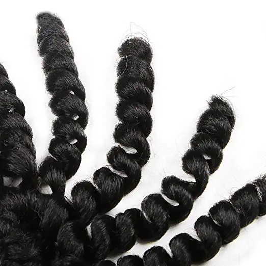 
8 inch Black Wand Curly Braids Jamaican Bounce African Collection Crochet Braiding Hair Twist Synthetic Hair 20 Roots/Pack 