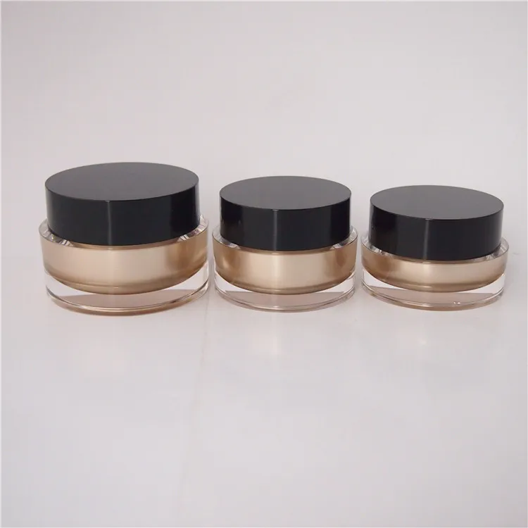 
China manufacture pearl white frosted empty acrylic facial cream containers with silver lid colored plastic jar 