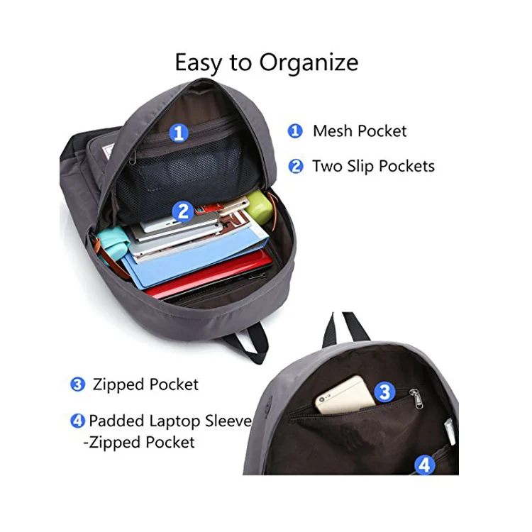 School Backpack Water-Resistant Classic Backpack Laptop Casual Daypack for Teenagers Bookbag