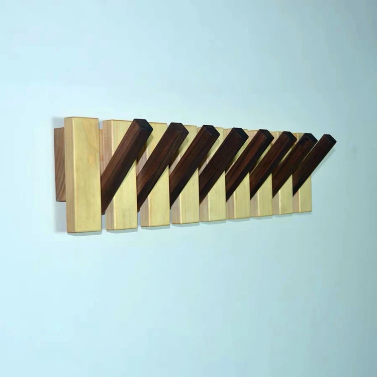 Custom ilogpro wall coat hook wooden wall coat hat rack wood corner coat rack