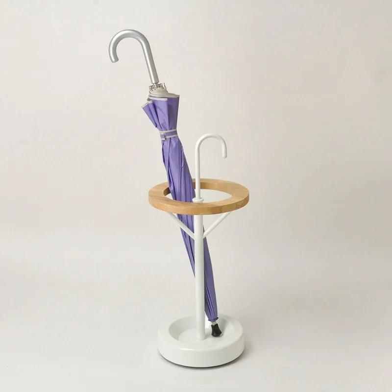 Белый двойной круглый деревянный держатель для зонта