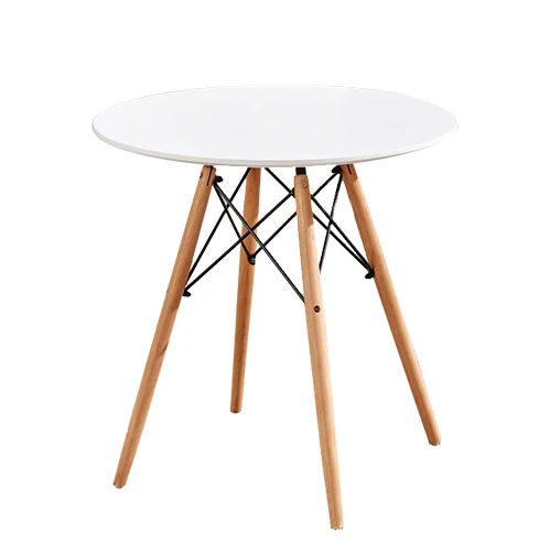 China Wholesale fashion Home furniture White MDF Wooden TOP Restaurant Table with beech legs