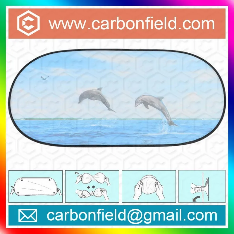 mesh fabric folding full color printing back car sunshades