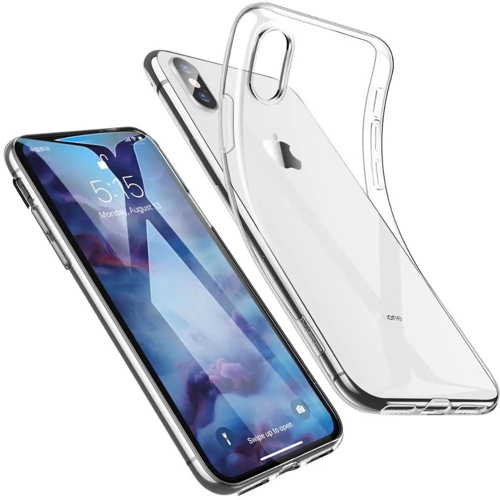 
ESR Crystal Clear phone case for iPhone X/Xs 5.8 Slim Soft Flexible TPU Cover case for new iphone xs support wireless charge 