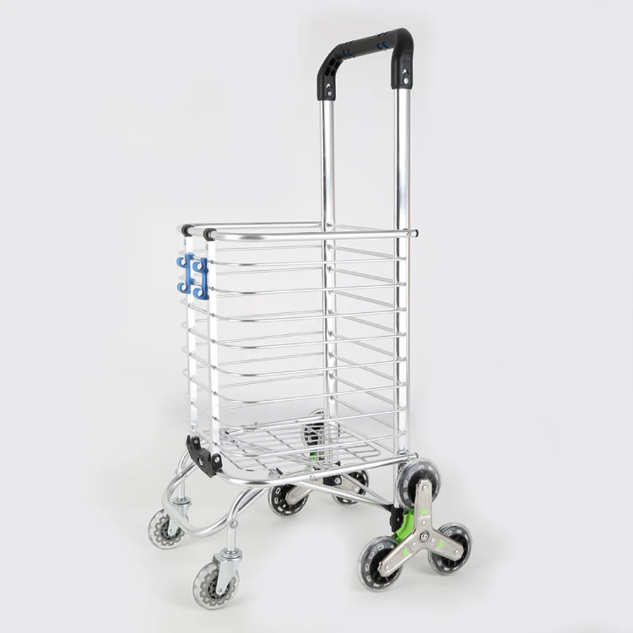 Climbing Stairs 8 PU wheels Aluminum Alloy Aluminum Shopping Trolley