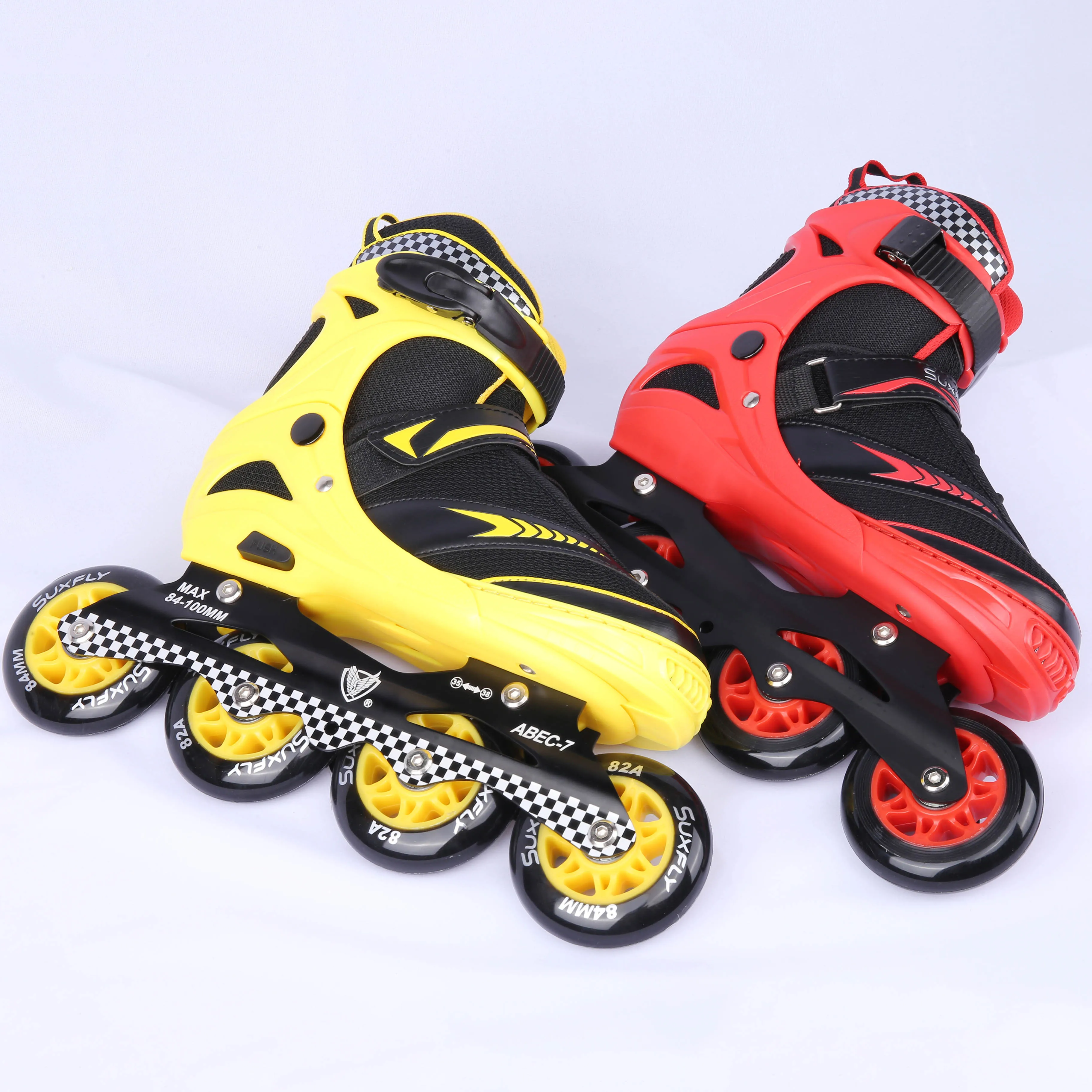 3 big wheels 4  rubber wheels flashing LED China hot selling  patine street running inline skates roller quad  skating shoes