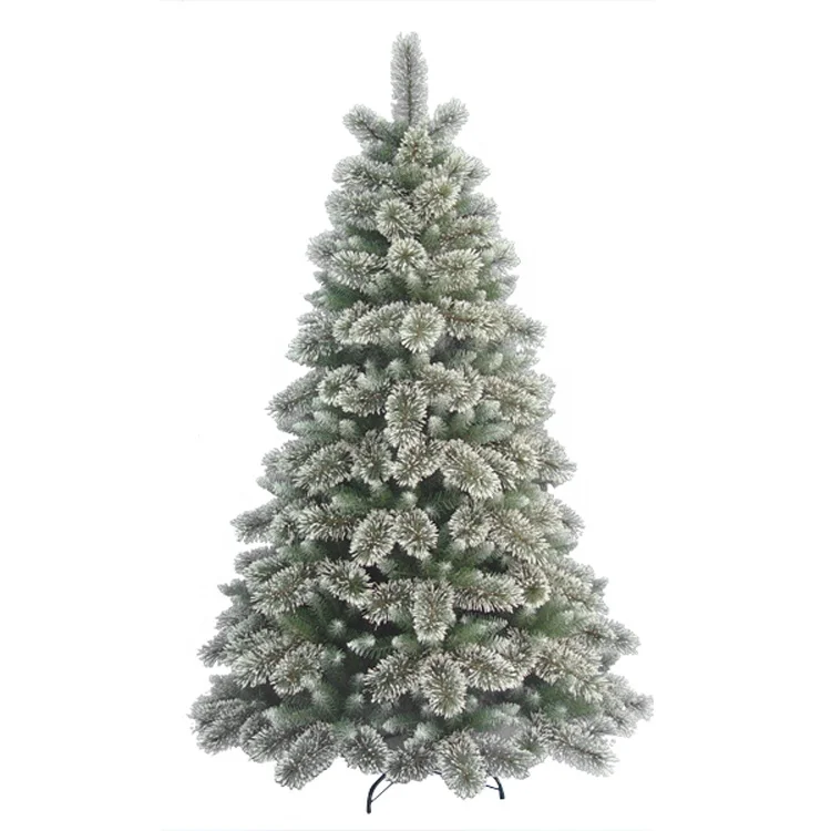 
7ft white snow frosted pine needle mixed PVC artificial christmas tree 