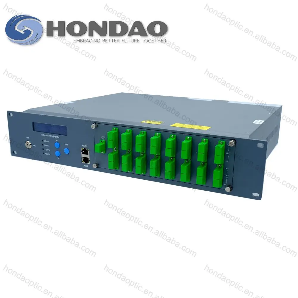 Hondao CATV 1550nm Fiber Optic Laser CATV 20dbm Signal Amplifier Dual Power Supply EDFA
