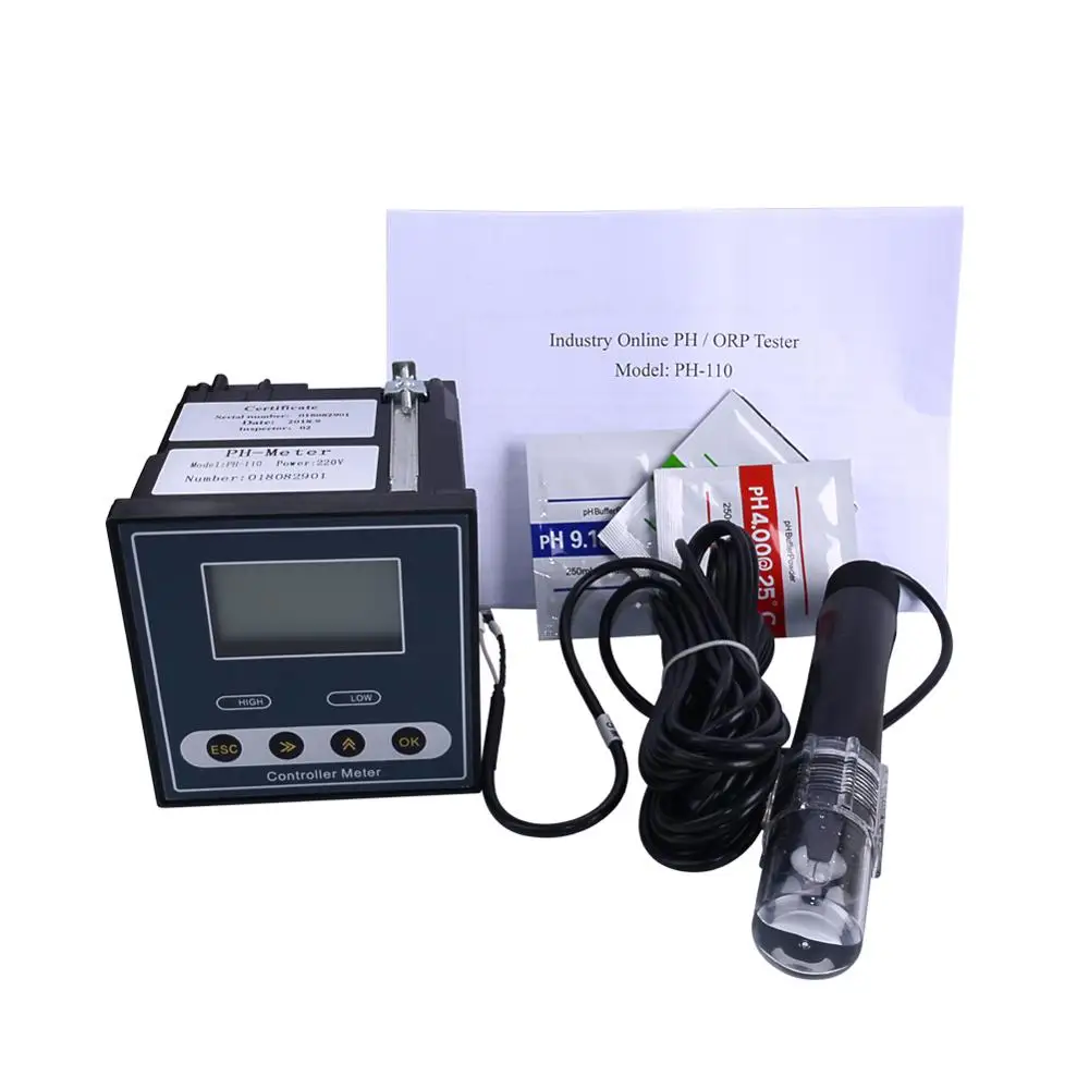 2018 New Online Industrial PH Controller ORP Meter Monitor Digital 0.02pH 1mV Upper Lower Limit Control Alarm pH Tester