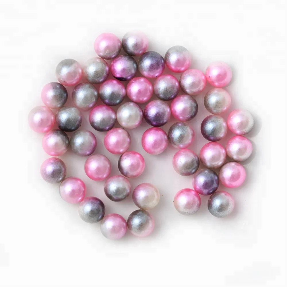 Factory Price Over 45 Colors 6mm Multicolor Imitation Pearl Plastic ABS Round Loose Beads without Holes for Bridal Wedding Dress