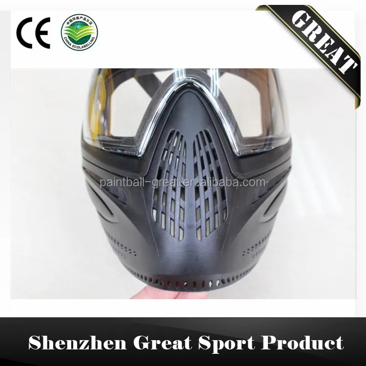 Paintball CA Game Full Face Paintball Mask With Anti Fog Double Thermal Lens - Black