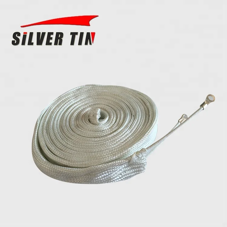 500C High Temperature Fiberglass braid heating belt/electric power cable for pipeline