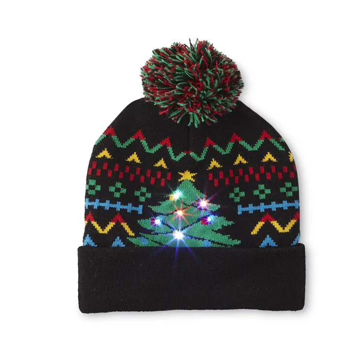 
Knitted warm led winter hat led light hat beanie scrolling message led beanie hat 