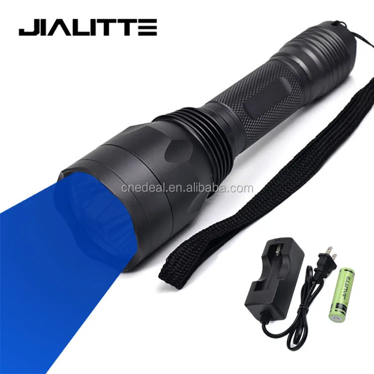 Jialitte F138 Hunting Tactics 3 Crees Fishing Torch 470nm Blue Light LED Flashlight