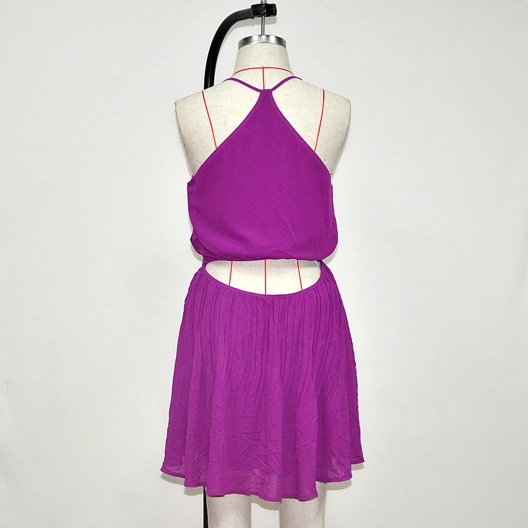 
Two Piece Set Women Clothing Casual Dresses Spaghetti Straps Cut Out Back Stylished Sexy Summer Sleeveless Chiffon Plain Dyed 