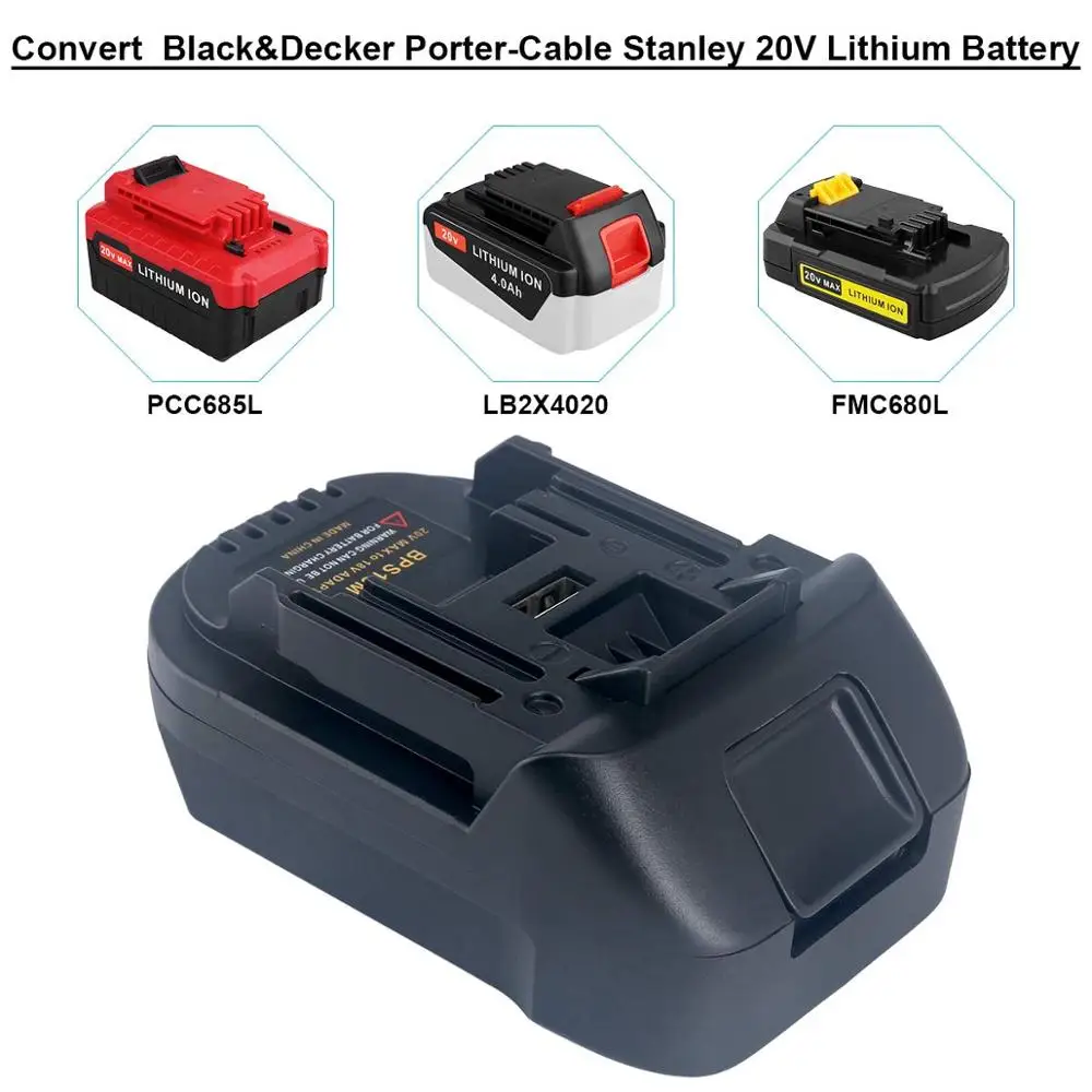 Адаптер аккумулятора BPS18M для BlackandDecker Stanley Porter-кабель 20 в литиевая батарея инструментов Makita