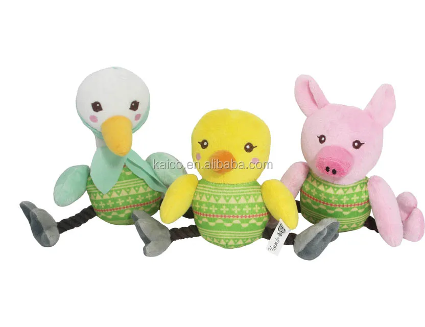 Kaico Pet Toys Squeak Critter Plush Toy with Easy-grab Point Holiday Gift OEM/ODM Good Stuff