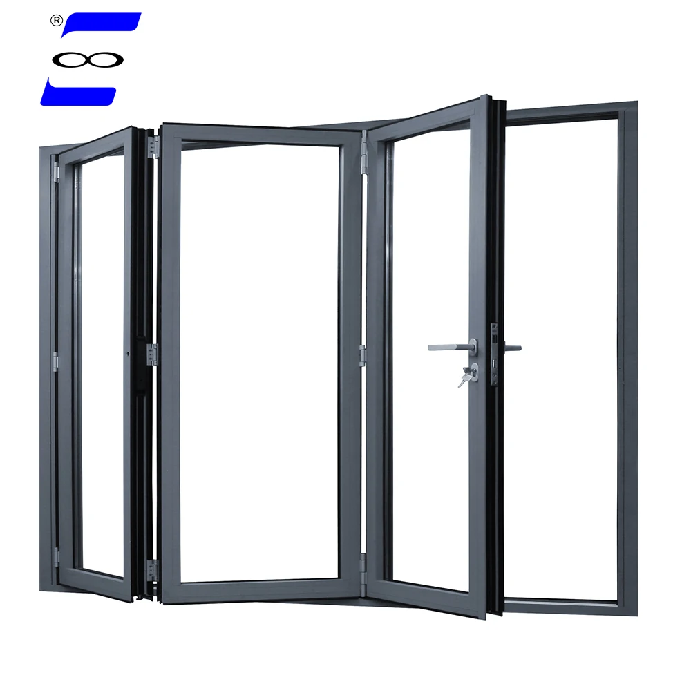 2019 new design folding glass door  puertas de  vidrio aluminio