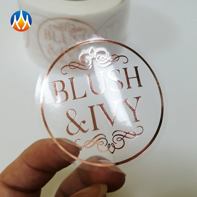 custom business logo shrink wrap circle labels circle round clear self adhesive vinyl stickers