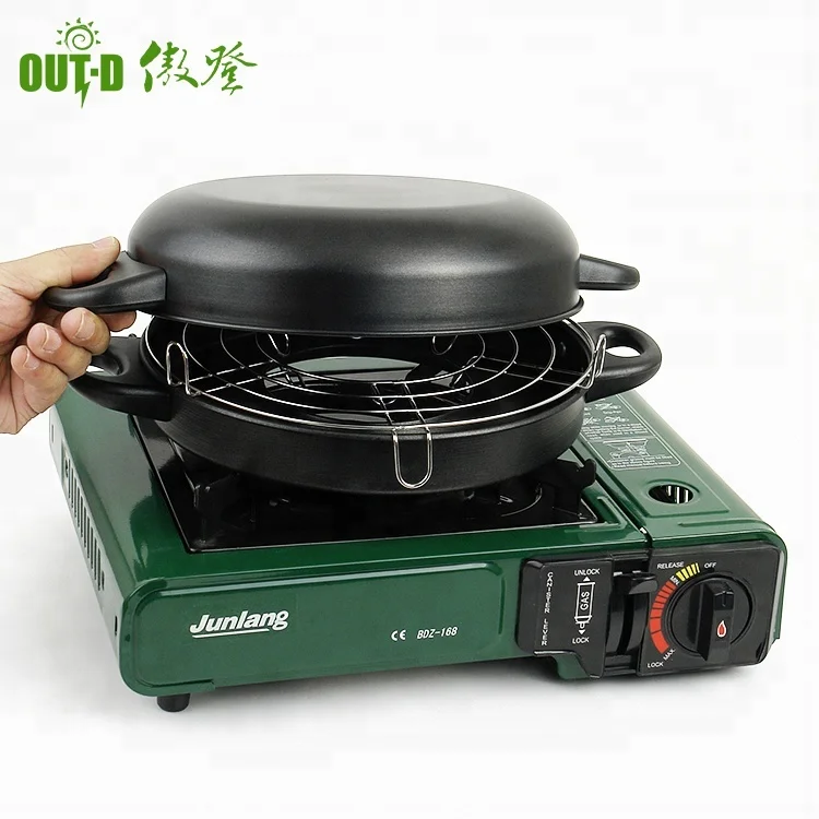 
Multipurpose steel with non-stick coating fry pan and plate grill use with gas stove 