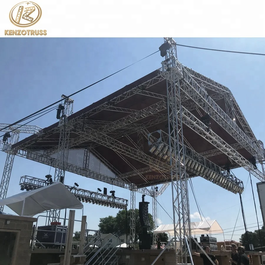 Portable non-rust aluminum outdoor stage roof truss construction for concert