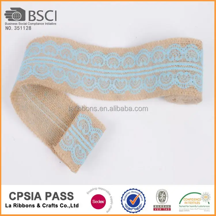 Джутовая лента с кружевной отделкой, винтажное свадебное украшение, холщовая ткань для продажи оптом