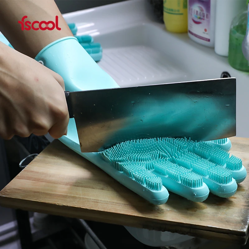 Eco-friendly Heat Resistant Soft Silicone Cleaning Brush , Kitchen Cleaning Dishwashing Brush