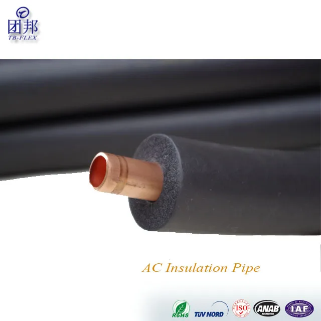 AC Refrigerant Line Insulation Pipe Rubber Foam Insulation Pipe