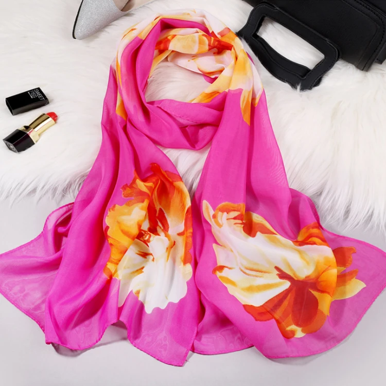 New Model Shawl Fashion Cheap Infinity Flowers Chiffon Scarf Shawl 155*50CM Scarf Ladies Beautiful Scarfs Neck Cover YF-L-00302