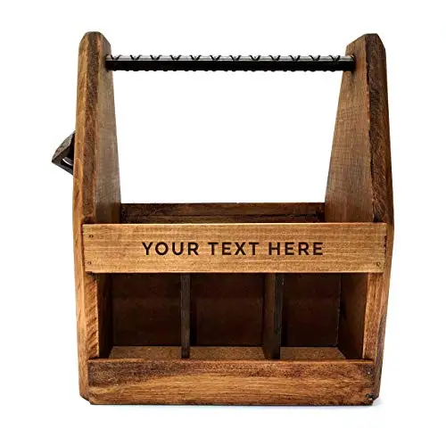 pine Wood  nature color Beer carrier 6 packs bottle