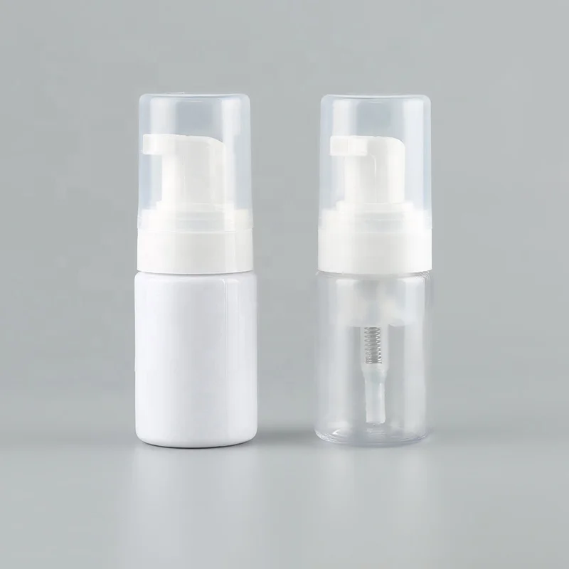 Stock White Clear Plastic Pet Travel Foaming Foam Pump 1oz 30ml foam bottles