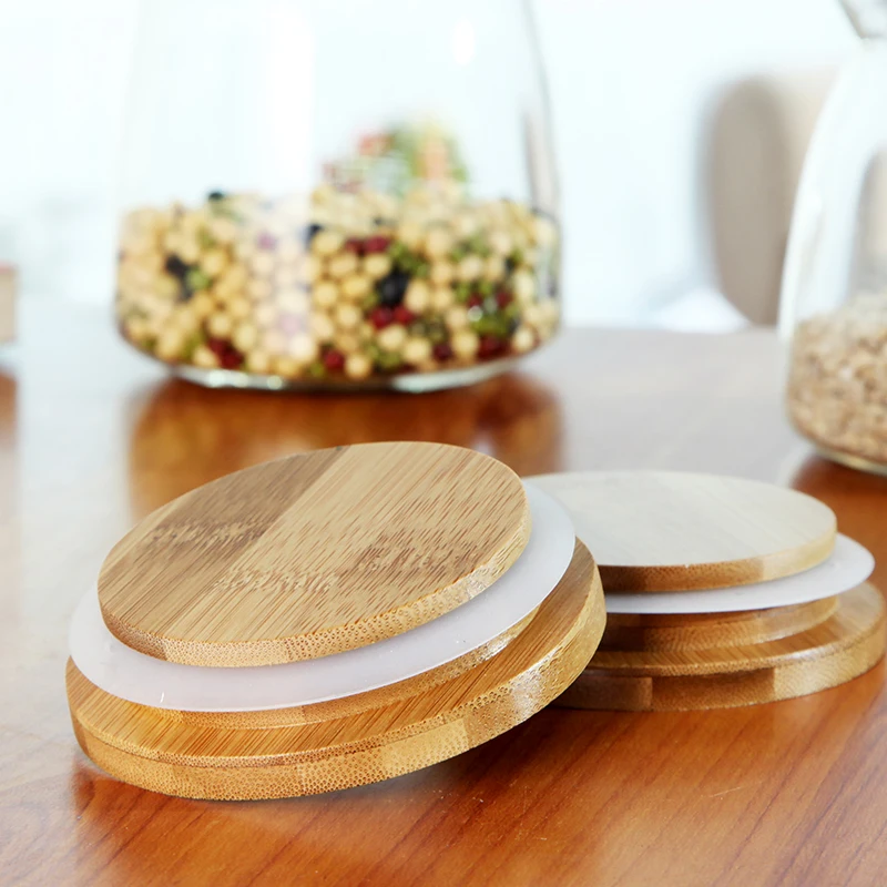 
Factory supply 700ml glass jar wooden lid 