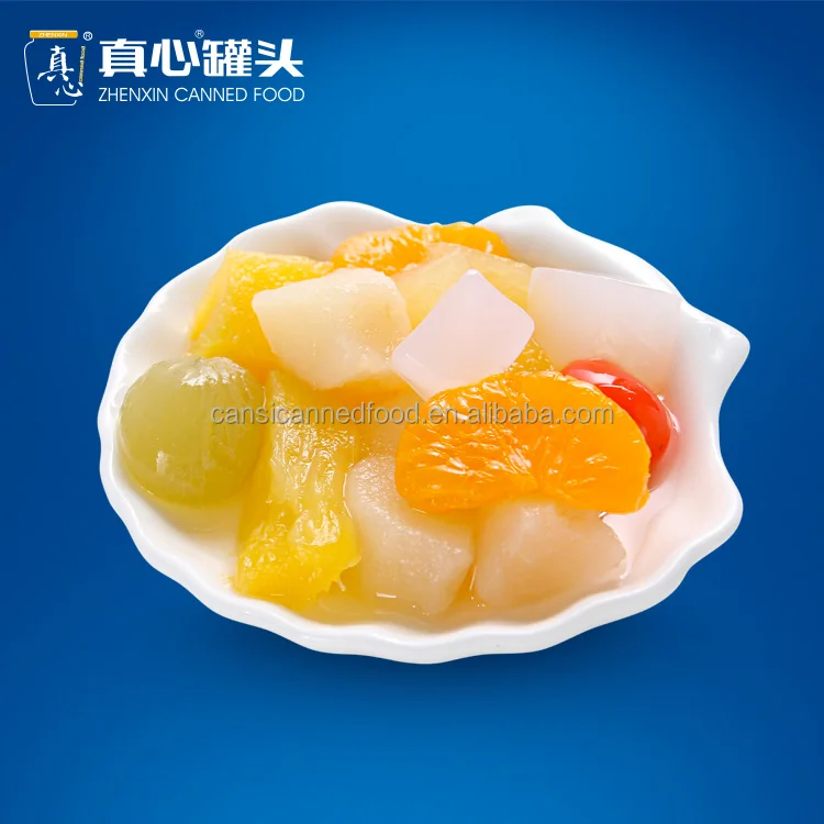 Тропические консервированные смешанные фрукты коктейли в легком сиропе