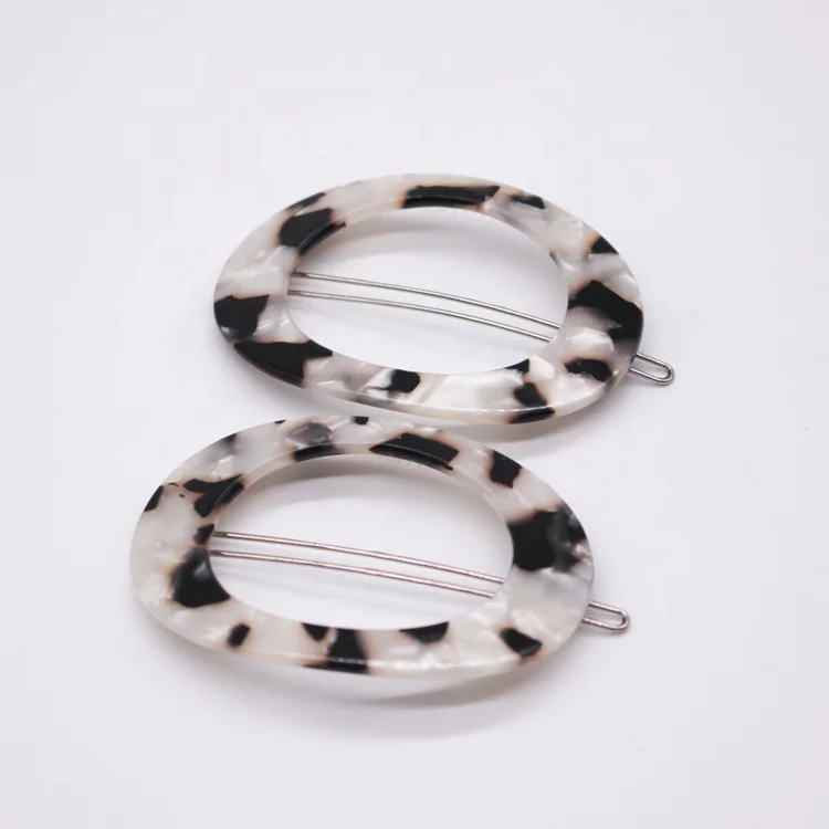 Light Color Tortoise Shell Bobby Pins Ellipse Design Hairpin For Girls