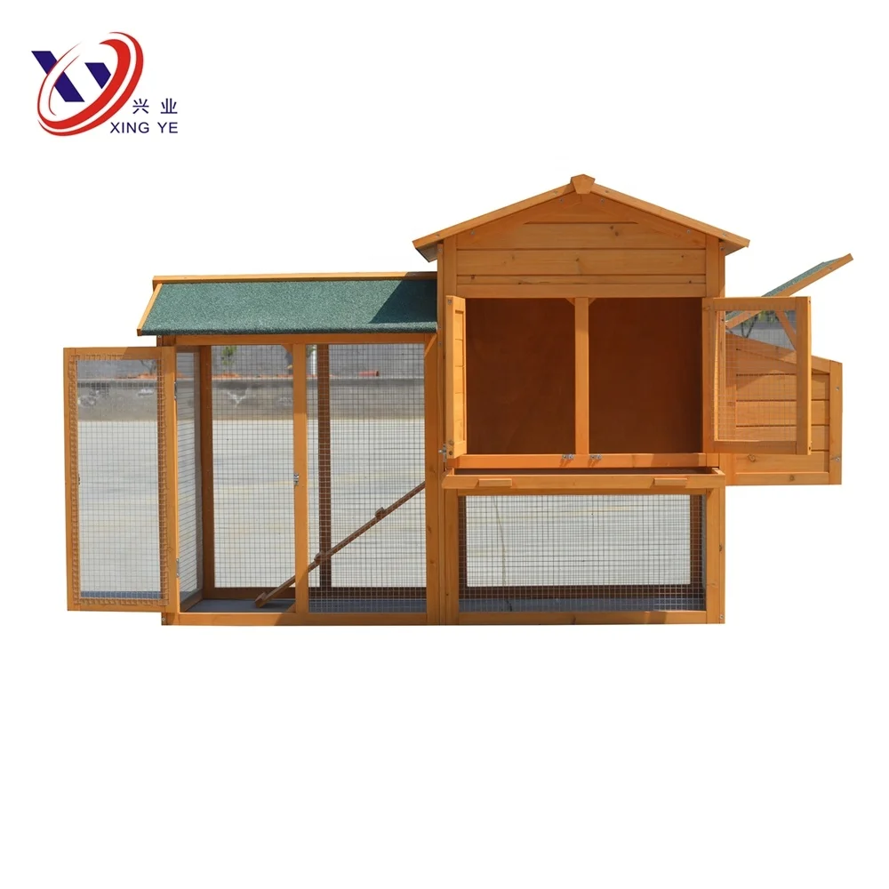 Classical large outdoor wooden chicken coop with ramp 169x75x103cm