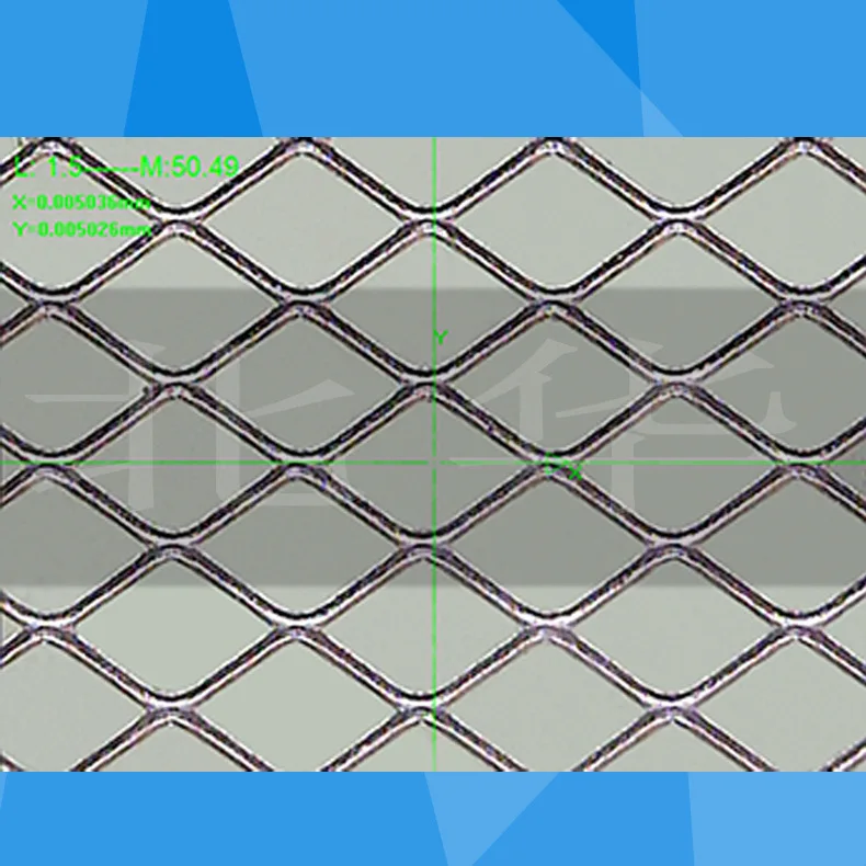 Custom tailored diamond shaped precision expanded titanium metal mesh for battery current collector