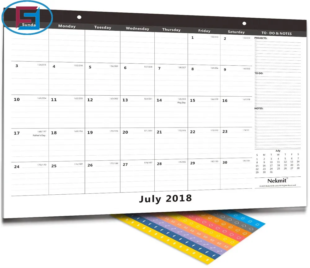 Monthly Desk Pad Calendar 16-3/4 x 11-4/5 Inch At Competitive Price
