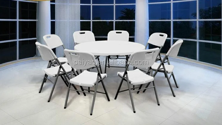 
Wholesale HDPE Outdoor Round Plastic Folding Table 