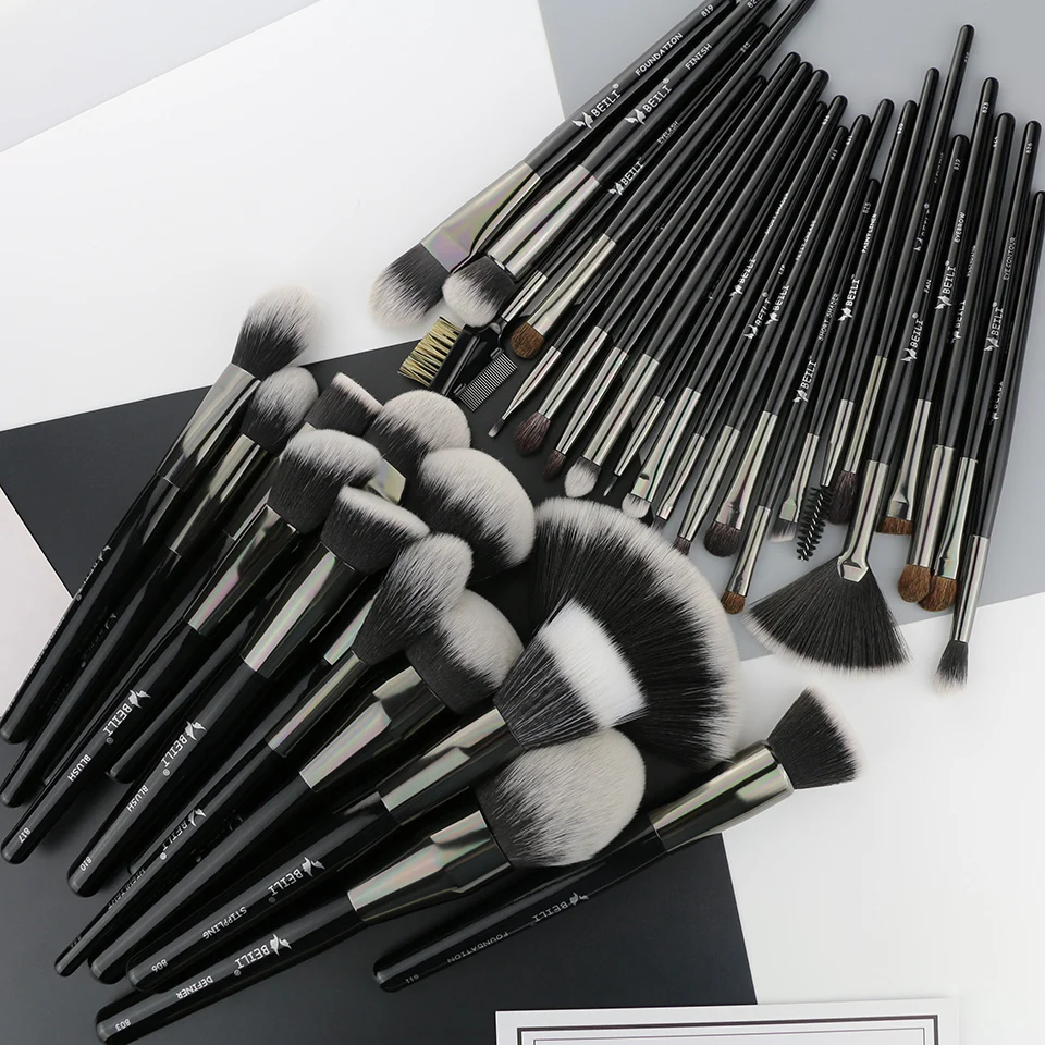BEILI best seller brushes 35 cosmetic wholesale Soft Natural synthetic hair Eyeshadow Concealer Liner makeup brushes set