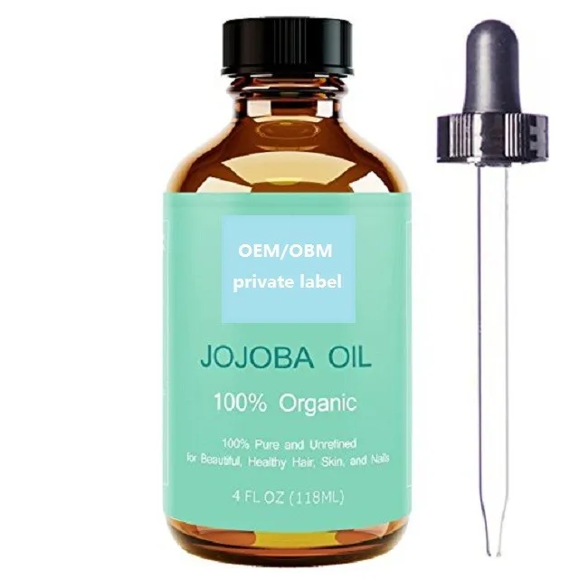 
Private label 100% pure organic essential oils Jojoba oil for hair skin face 