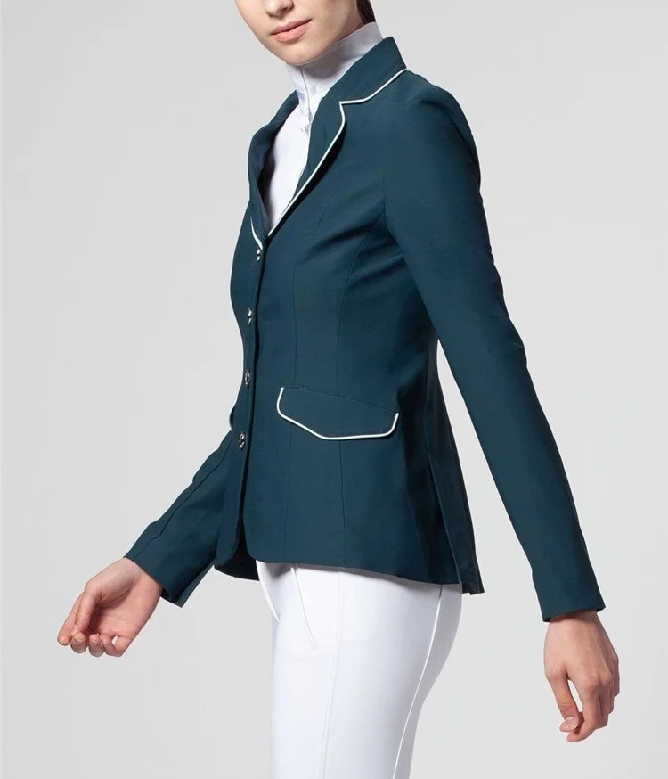 88% Nylon 12% Spandex hidden zipper equestrian jacket show jacket