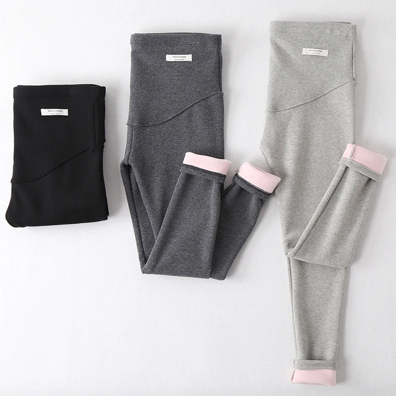 
Winter Velvet Pants For Pregnant Women Maternity Leggings Warm Clothes Thickening Pregnancy Trousers 
