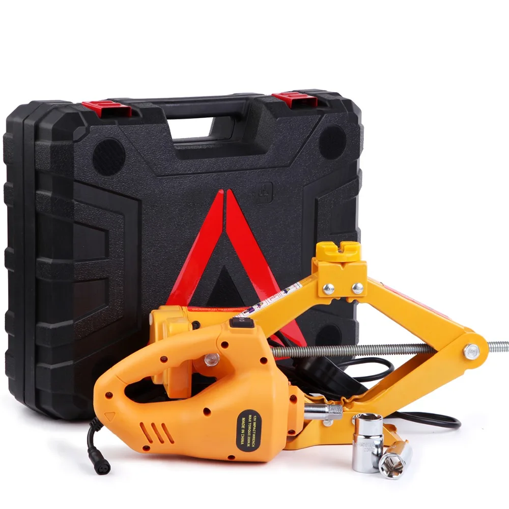 
High Lift Factory Directly Provide OEM 2T Portable Electric Screw Scissor Car Jack and DC12V Impact Wrench for Quick Repair 