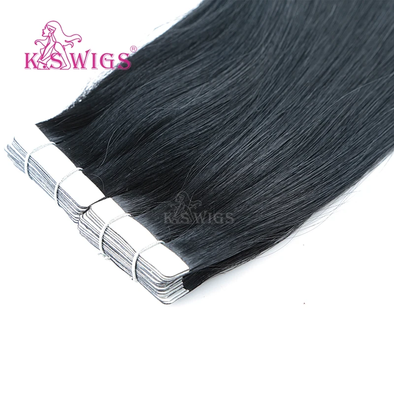 
K.S WIGS Doubl Side Tape Hair Extens 24 Inch Russian Hair Tape On Double Drawn Adhesive Tape For Hair Extensions 