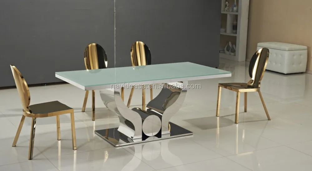 2015 Modern Clear glass dining table design